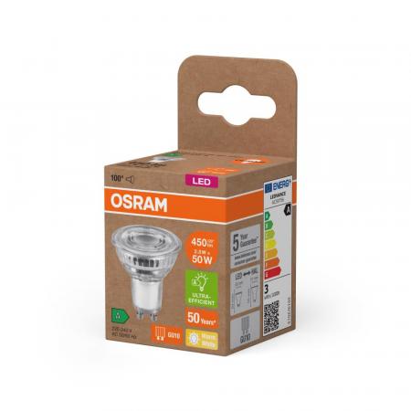 Osram GU10 PAR16 LED Strahler STAR besonders effizient 100° 2,5W wie 35W 2700K warmweißes Licht - Sehr gute Energieeffizienz